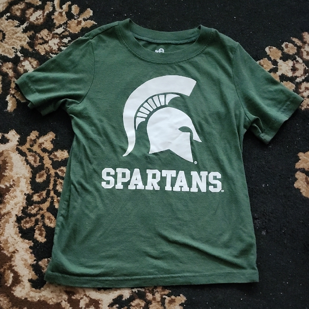 Youth Unisex Team Athletics Michigan StateSpartans Graphic Green T-Shirt; Size:6